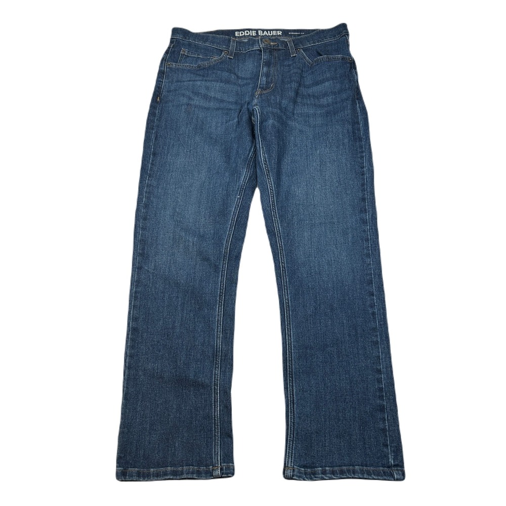Eddie Bauer Denim Jeans Mens 30x29 (Tag 32x29) Blue‎ Dark Wash Straight Fit